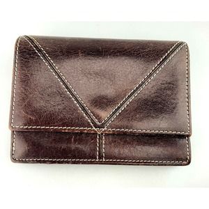 Tusk Wallet Leather Brown Coin Pocket Keychain ID Holder